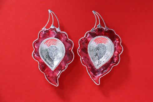 Pure Silver Leaf Pattern Maroon 30g